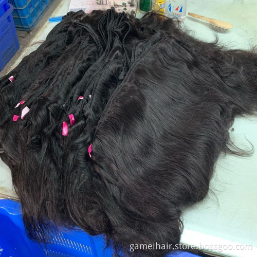 Raw cuticle unprocessed virgin remy natural human straight hair